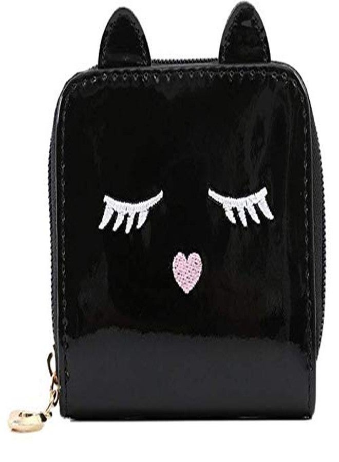 موكا محفظة صغيرة مزينة برسومات ثلاثية الأبعاد من MOCA، مناسبة للفتيات الصغيرات، بتصميم كاواي، مناسبة للنساء والفتيات (أسود). - Image 1